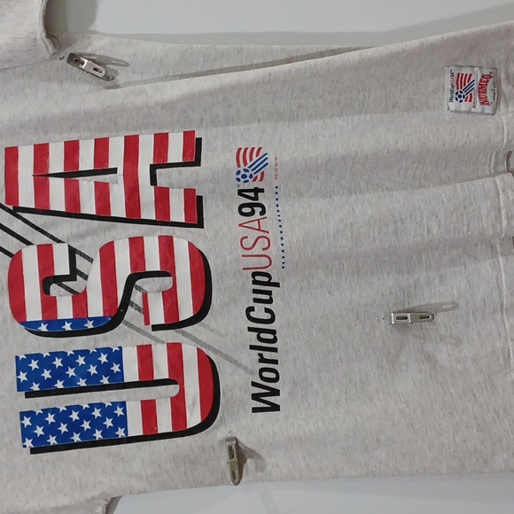 1994 (c.1991) Licensed ISL World Cup USA 94 Lg Heathered Grey Graphic Tshirt - Picture 9 of 13